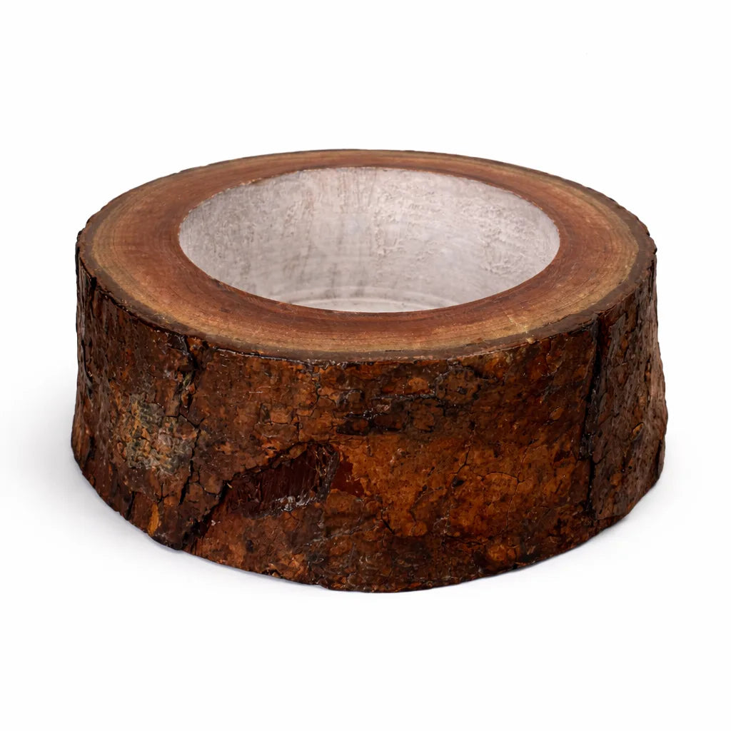Handcrafted Acacia Wood Planter - side view 2