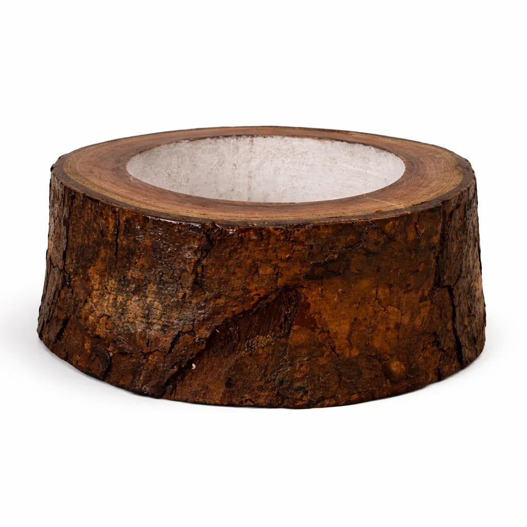 Handcrafted Acacia Wood Planter - side view 3