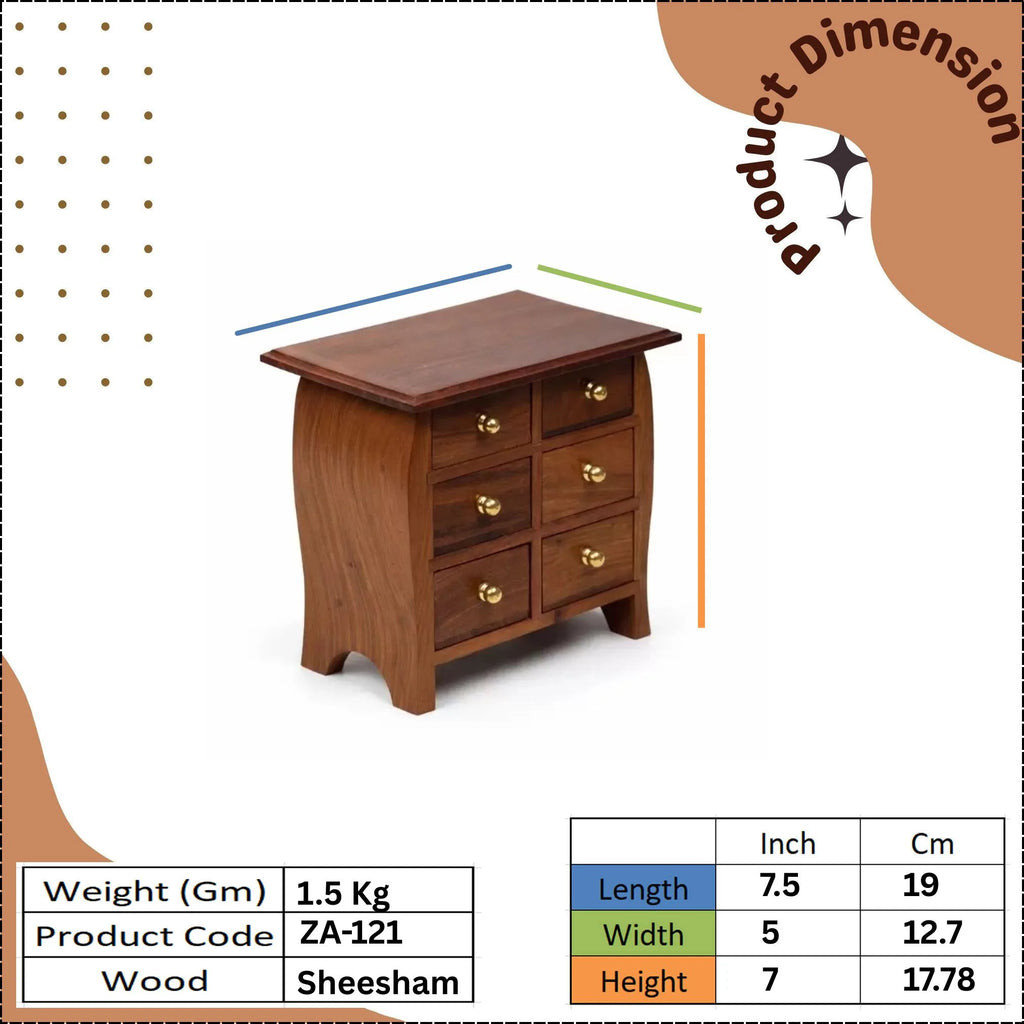 Wooden Miniature Drawer Chest on vanity