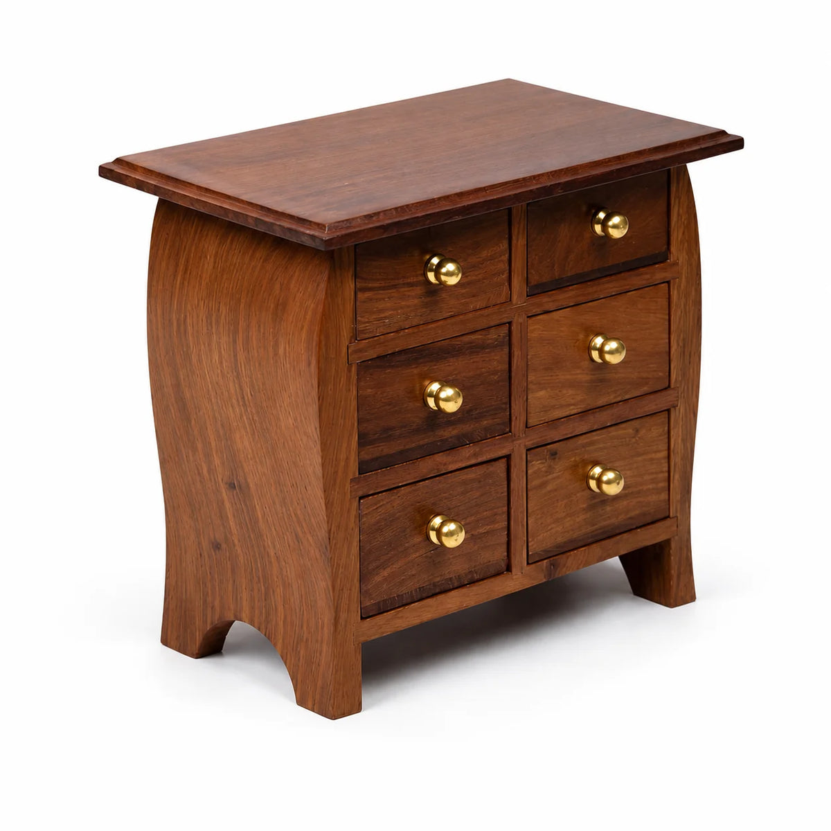 Wooden Miniature Drawer Chest side angle view